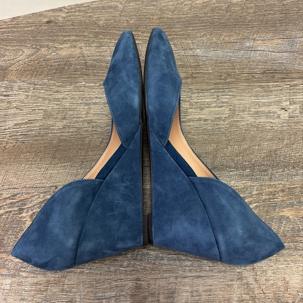 Franco Sarto FELICE D’Orsay Blue Suede Heeled Wedge 8.5 - Picture 7 of 11